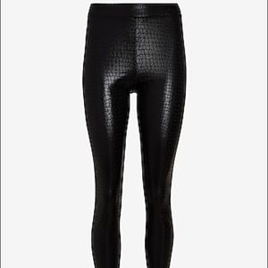Express High Waisted Croc-Embossed Leggings